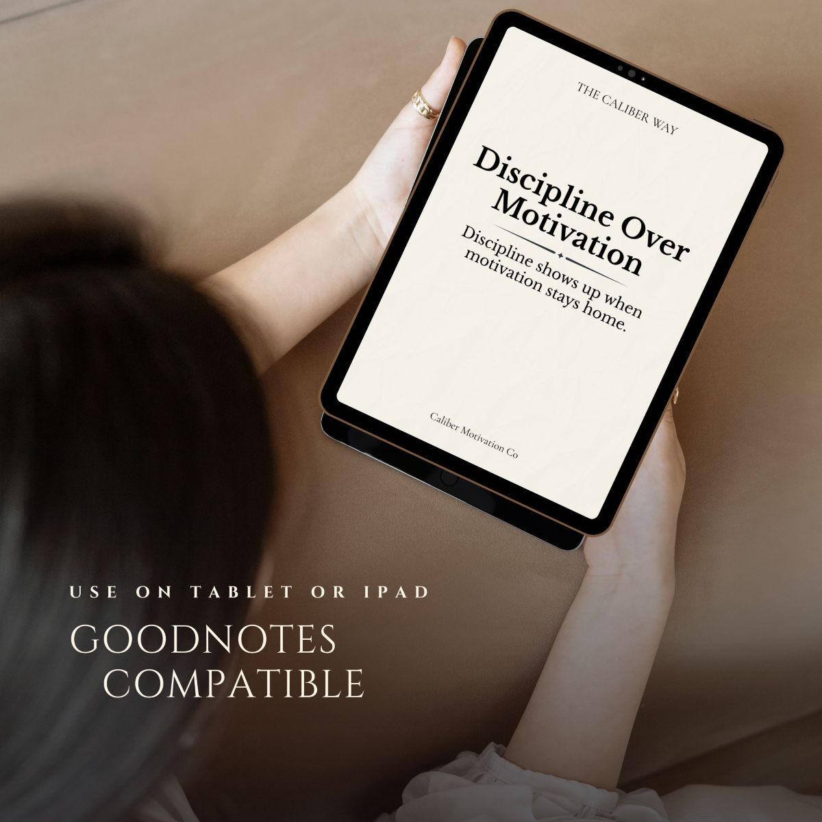 A secondary gallery mockup for the 90 Mindset and Growth Cards, showing the digital and printable daily discipline cards by Caliber Motivation Co.