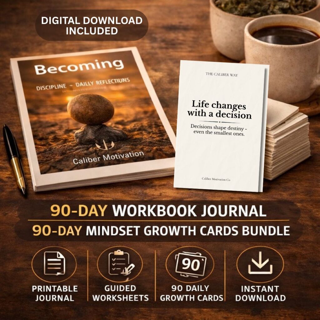 Becoming 90-Day Workbook Journal and Mindset Growth Cards Bundle – Digital and Printable