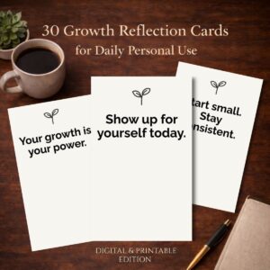 30 Growth Reflection Cards for Daily Personal Growth and Discipline - Caliber Motivation Co.