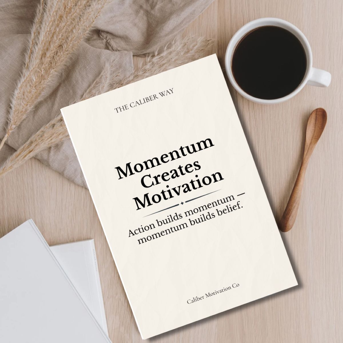 Digital and physical mindset cards showing the transition from tablet screen to printed card for daily motivation.