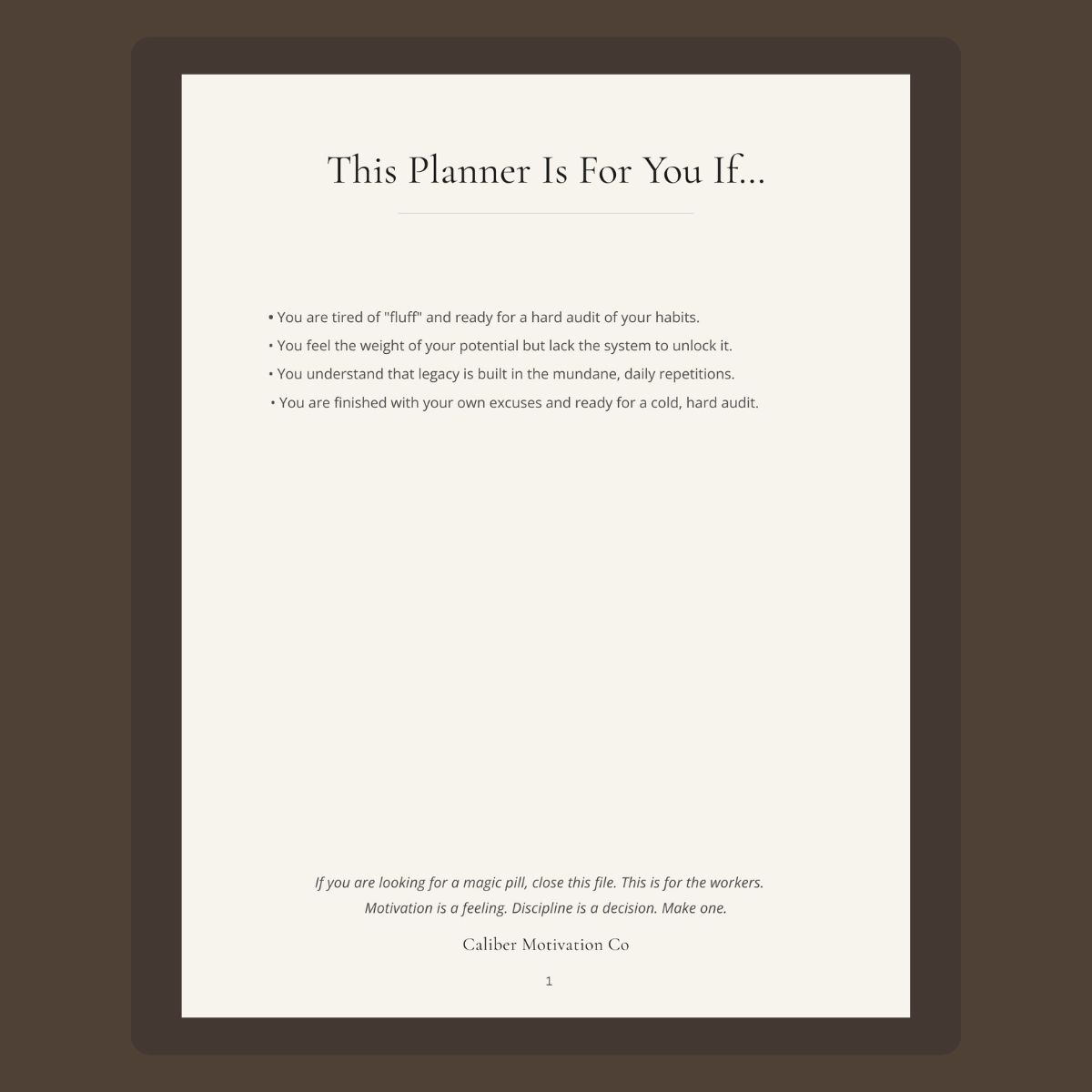 30-Day Discipline Reset Planner: Introduction page listing five reasons why this transformation system is right for you.