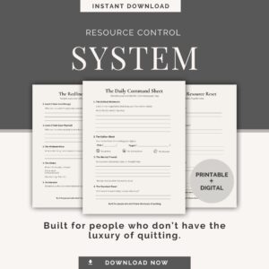 Resource Control System Tactical Productivity Framework for Entrepreneurs