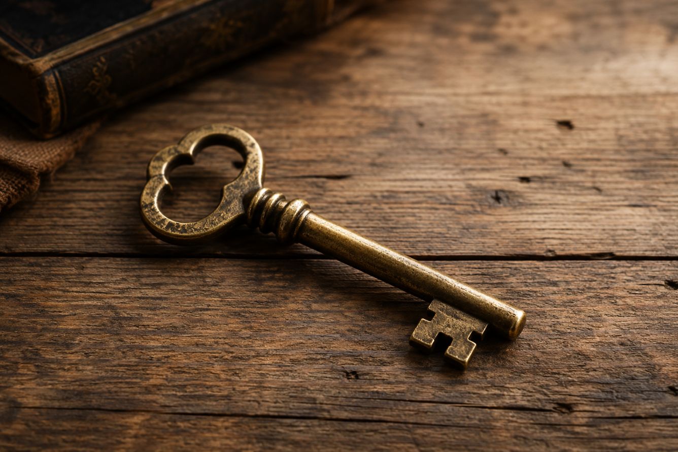 Antique brass key symbolizing trust, integrity, and long-term success for Warren Buffett quotes on life and success