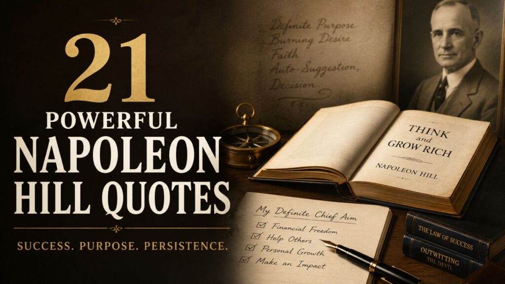 21 powerful Napoleon Hill quotes on success, purpose, persistence, and discipline