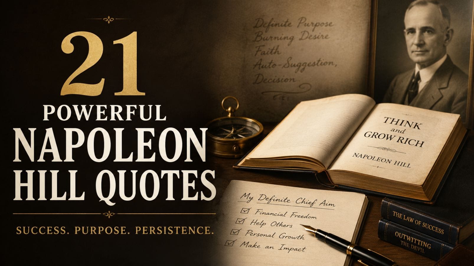 21 powerful Napoleon Hill quotes on success, purpose, persistence, and discipline