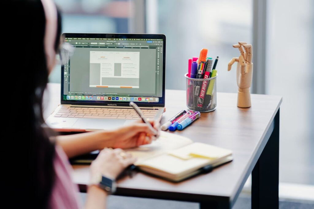 Entrepreneur using ChatGPT for entrepreneurs to brainstorm product ideas and plan companion products