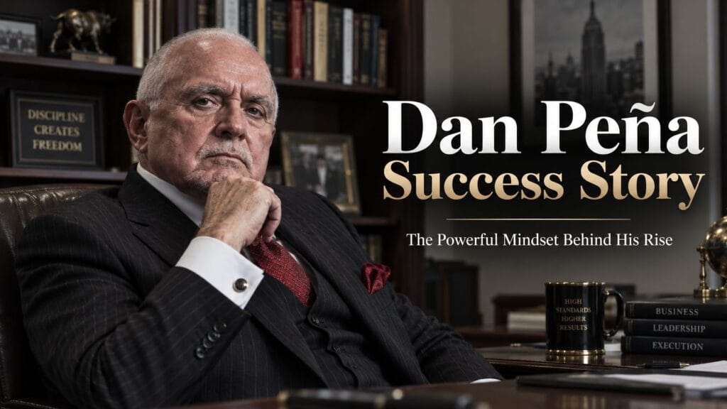 Dan Peña success story featured image showing Dan Peña in a business setting with the title The Powerful Mindset Behind His Rise.
