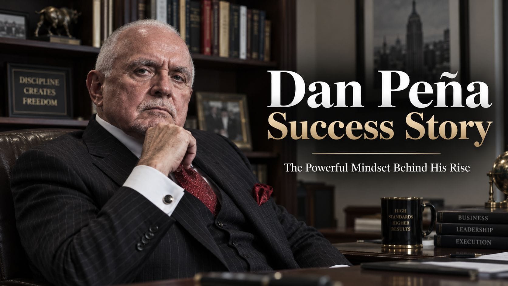 Dan Peña success story featured image showing Dan Peña in a business setting with the title The Powerful Mindset Behind His Rise.