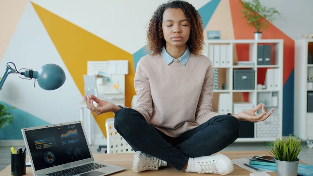 Woman pausing to regain emotional control before reacting